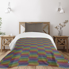 Abstract Contrast Color Bedspread Set