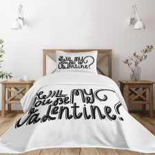 Romantic Love Message Bedspread Set