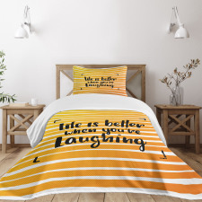 Always Laugh Striped Bedspread Set