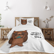 Mom and Baby Bear Hug Bedspread Set