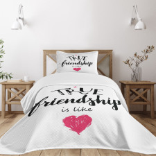 True Friendship and Heart Bedspread Set