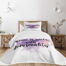 Music is a Poetry Slogan Bedspread Set