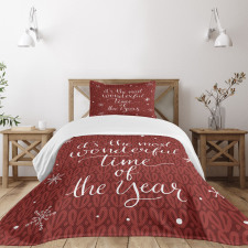 Christmas and Snowflakes Bedspread Set