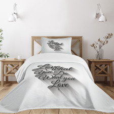 Manuscript Lettering Bedspread Set