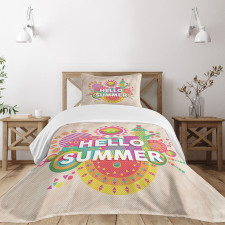 Hello Summer Typography Bedspread Set