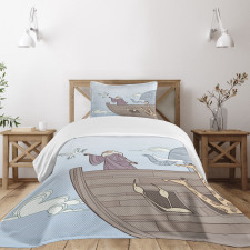 Old Man and Dove Ancient Bedspread Set