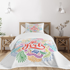 Go Girls Lettering Art Bedspread Set