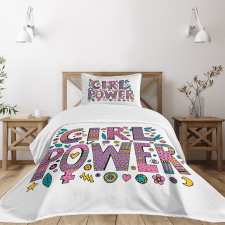 Hippie Boho Girl Words Bedspread Set