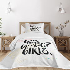 Inspirational Phrase Bedspread Set