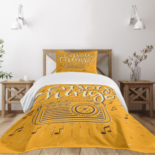 Retro Radio Playing Music Bedspread Set