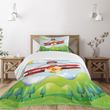 Boy in Sky Sunny Day Bedspread Set