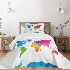 Low Poly Art Rainbow Color Bedspread Set