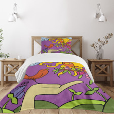 Tweeting Tiny Birds Bedspread Set