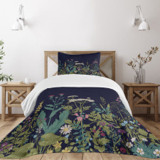 Rural Herbs Flowers Bedspread Set