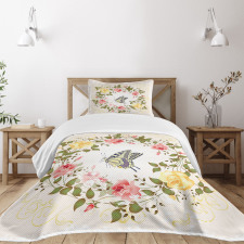 Vintage Wreath Butterfly Bedspread Set