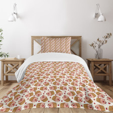 Creamy Dessert Cherries Bedspread Set