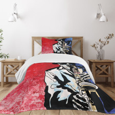 Musician Playing Saxophone Bedspread Set