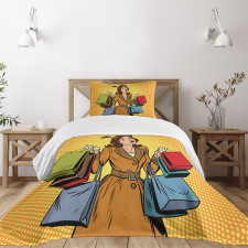 Pop Art Shopping Bedspread Set