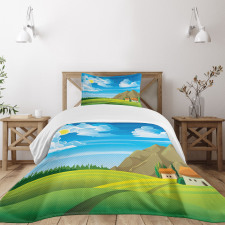 Tree House and Mountains Bedspread Set
