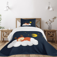 Reindeer Sleeping in Sky Bedspread Set