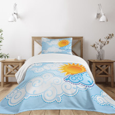 Cartoon Summer Swirls Bedspread Set