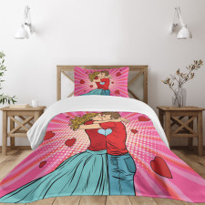 Pop Art Romantic Date Bedspread Set