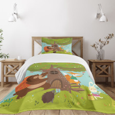 Animals Cherry Tree Bedspread Set