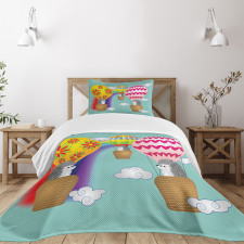 Animals in Balloons Bedspread Set