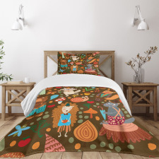 Raccoon and Butterfly Bedspread Set
