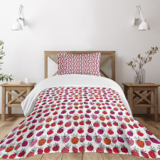 Pink Tone Doodle Bedspread Set
