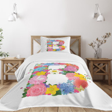 Romantic ABC Sign Bedspread Set