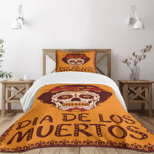 Mexican Skull Girl Bedspread Set