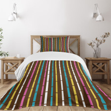 Rainbow Bamboo Sticks Bedspread Set