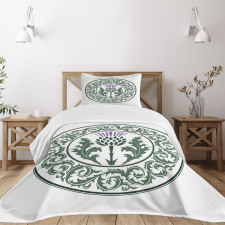 Round Leaf Ornament Bedspread Set