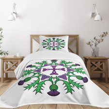 Abstract Thistle Wreath Bedspread Set