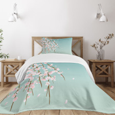 Cherry Blossom Buds Bedspread Set