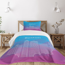 Buildings and Clouds Bedspread Set