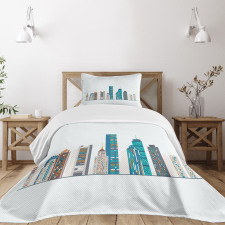 Flat City Illustration Bedspread Set