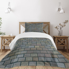 Stained Stone Brick Bedspread Set