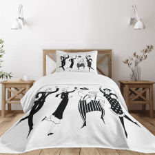 Cartoon Couples Bedspread Set