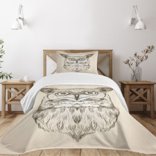 Wildlife Animal Head Sketch Bedspread Set