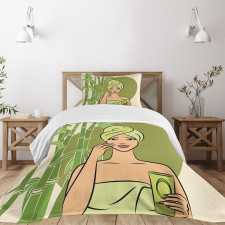 East Themed Beauty Lady Bedspread Set