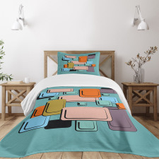 Geometric Rectangle Forms Bedspread Set