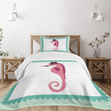 Hipster Seahorse Hat Bedspread Set