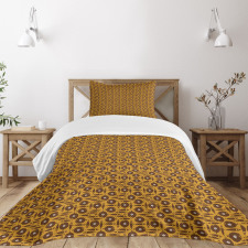 Retro Coffee Tones Bedspread Set