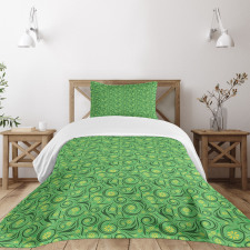 Floral Swirling Lines Bedspread Set