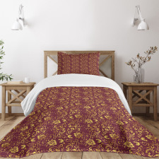 Antique Oriental Pattern Bedspread Set