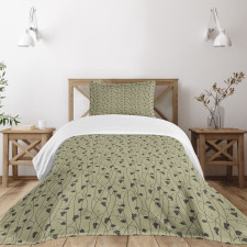 Monochrome Tender Grapes Bedspread Set