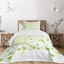 Flourishing Sapling Leaves Bedspread Set