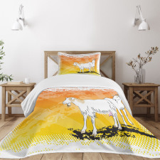 Horned Mammal Animal Ranch Bedspread Set